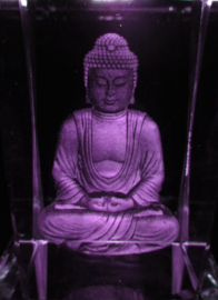 3d Laserblok Mediterende Boeddha - 5 x 5 x 8 cm