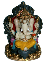 Ganesha met grote rat - 14.5 cm hoog