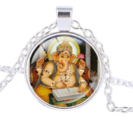 Glazen hanger met ketting Ganesha dessin 9