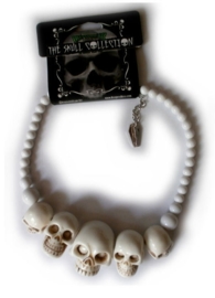 Kreepsville Gothic Ketting Doodskop Wit