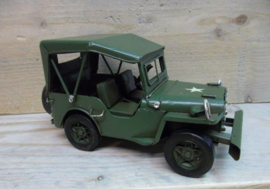 Miniatuur auto oldtimer leger jeep - 17 x 7,5 x 8 cm