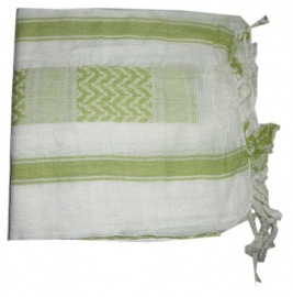 Arafatsjaal / Shemagh / Palestijnse sjaal limegroen wit - zware kwaliteit