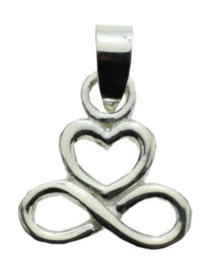 925 sterling zilveren kettinghanger infinity hart - 2 x 1.3 c,