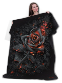 Spiral Direct - Burnt Rose - fleece deken met dessin van een roos - 150 x 200 cm