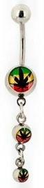 Logo navelpiercing rasta wietblad