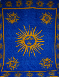 Bedsprei Zon - blauw geel - 240 x 210 cm