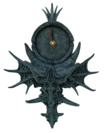 Gothic skelet drakenklok - 35 cm hoog
