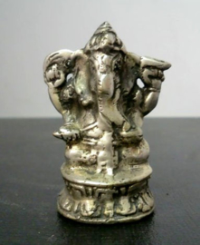 Ganesha beeld verzilverde brons 6 cm hoog