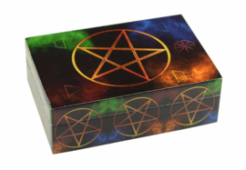 Sieradendoos Tarotdoos gelamineerd hout - Pentagram - 15 x 10 x 5.3 cm