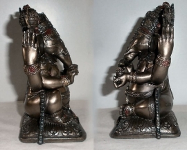 Ganesha design beeld bronskleurig 15 cm hoog