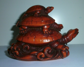 Feng Shui 3 Schildpadden rood 9 x 12 cm