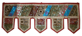 Toran geborduurde Indiase sari-zijde - 5 bladen - 100 x 40 cm rood