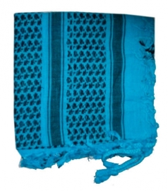 Arafatsjaal / Shemagh / Palestijnse sjaal zwart turquoise - zware kwaliteit - double dye