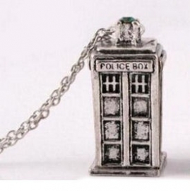 Dr. Who Tardis nekketting zilver