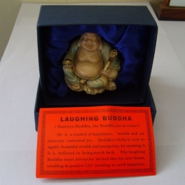 Happy buddha gekleurde polyresin