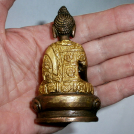 Thaise Boeddha-Mudra twee kleuren messing 8 cm hoog