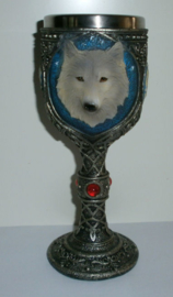 Witte wolf kelk - 15.5 cm hoog