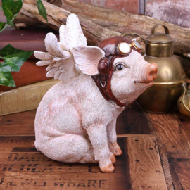 When Pigs Fly Varken met Vleugels Steampunk beeld - 15.5 cm hoog