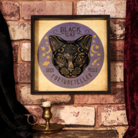Black Cat Fortune Teller Wandbord - 24 x 24 cm
