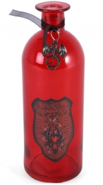 Rode glazen fles Dragon's Blood 20 cm hoog