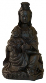 Zwarte Kinder Quan Yin 12 cm hoog