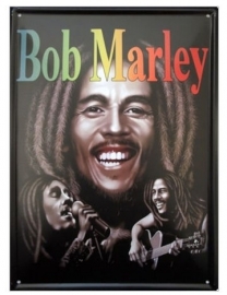 Blikken metalen wandbord Bob Marley 20 x 30 cm