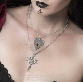 Alchemy Gothic nekketting - Goddess - drievoudige maan met pentagram - 5.2 cm hoog