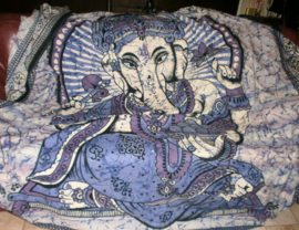 Bedsprei / wandkleed Ganesha blauw 200 x 220 cm