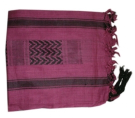 Arafatsjaal / Shemagh / Palestijnse sjaal  roze zwart zware kwaliteit - double dye