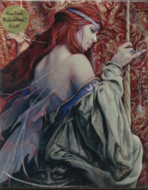 Keramieke wandtegel - Gothic fee - The Unicorn Tapestry - dessin Brian Froud - 20 x 25 cm