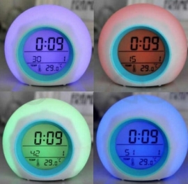 Kleurveranderende digitale wekker klok met thermometer 2