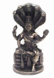 Vishnu met nagas bronskleurig - 13 cm hoog