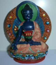 Medicijn Boeddha Medicine Buddha handgeschilderde polystone 11.5 cm hoog
