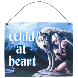 Metalen wandbord Anne Stokes - Wild at Heart - wolf - 19 x 24 cm