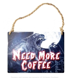Emaille wandbord Alchemy - I need more coffee