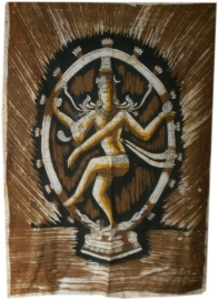 Shiva batik bruin wit 80 x 110 cm