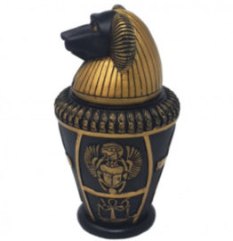 Egyptische Canopic Vaas Amon Ra 14 cm hoog