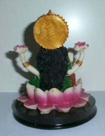 Lakshmi beeld polystone gekleurd 12 cm hoog