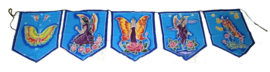 5 vlaggen Butterfly Goddess batik doeken uit Bali - 40 x 50 cm