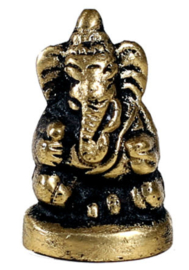 Minibeeld Ganesha - messing - 3 cm hoog