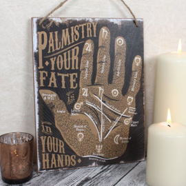 Handlijnkunde  - Your fate in your Hands - wandbord - MDF - 19 x 25 cm