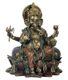 Ganesha bronskleurig beeld - 20 cm hoog 3