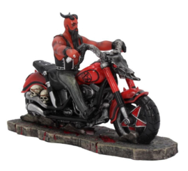 The Devil's Road - Duivel op een Motor - Bikerbeeld - 20 x 9 x 13 cm