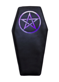 Darkstar Jordash doodskist tas zwarte lak paarse pentagram
