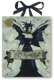 Keramieke wandtegel - Gothic fee - Go Away - dessin Amy Brown - 20 x 25 cm