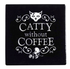 Alchemy of England keramieke onderzetter - Catty without Coffee - 9.3 x 9.3 cm