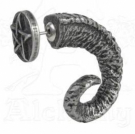 Alchemy Gothic faux stretcher oorbel - Magic Ram's Horn