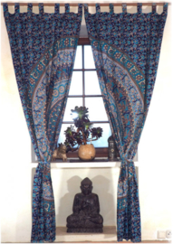 Gordijnen mandala blauw - 230 x 100 cm