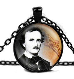 Glazen hanger met ketting Edgar Allan Poe 1