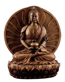 Amitabah Boeddha met achterblad 15.5 cm